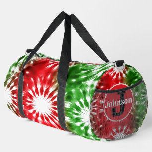 Festive Burst Tie Dye personalised Holiday Bag
