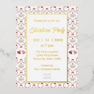 Festive Business Christmas Party Invitation   Foil