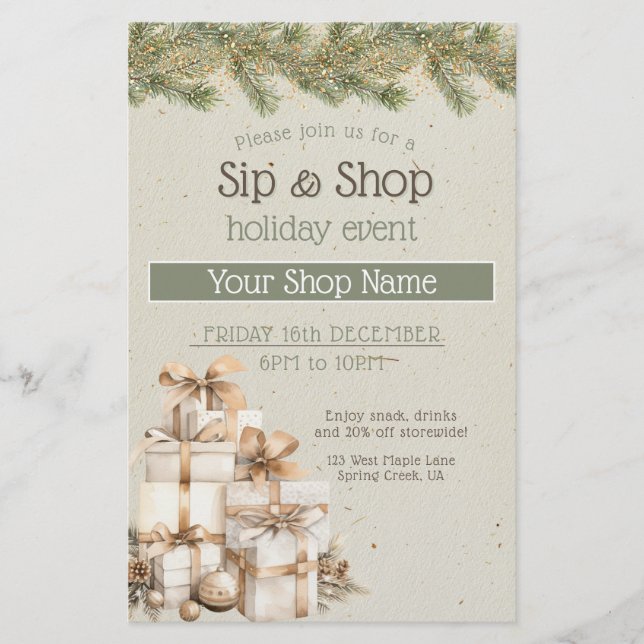 Festive business Holiday Event marketing Flyer (Front)