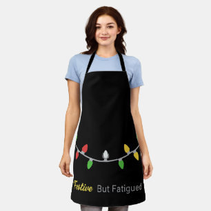 Festive But Fatigued Funny Christmas Holiday Burno Apron