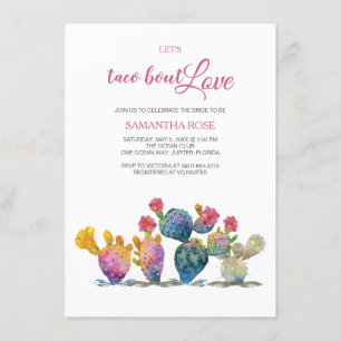 Festive Cactus Bridal Shower Fiesta Invitation