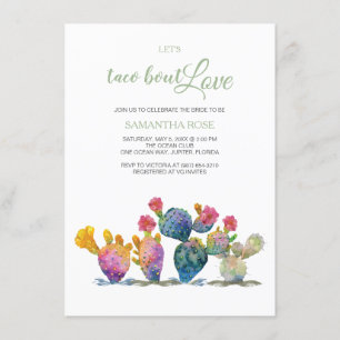 Festive Cactus Bridal Shower Fiesta Invitation
