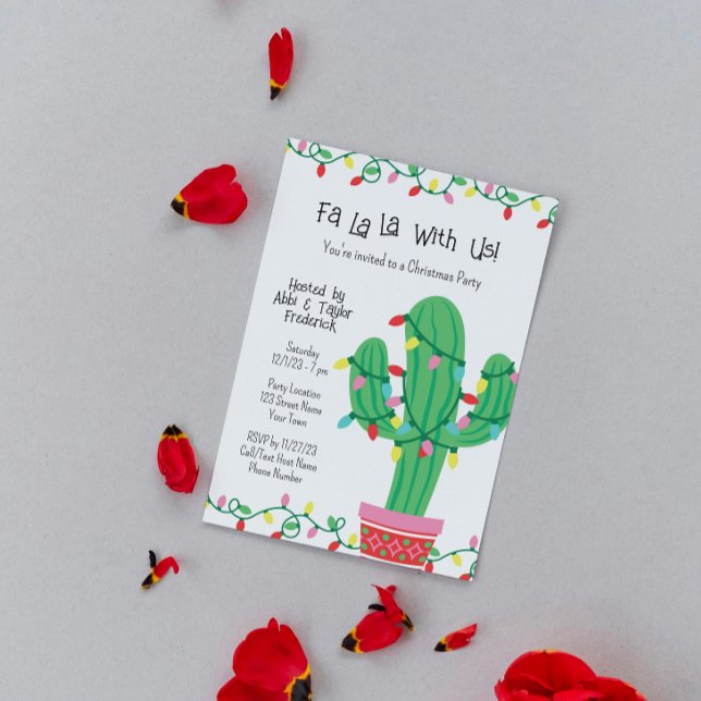 Festive Cactus Christmas Party Invitation (Creator Uploaded)