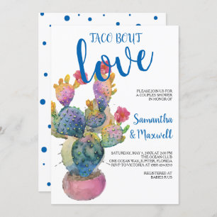 Festive Cactus Couples Shower Fiesta Invitation