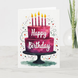 Festive Cake Birthday Card