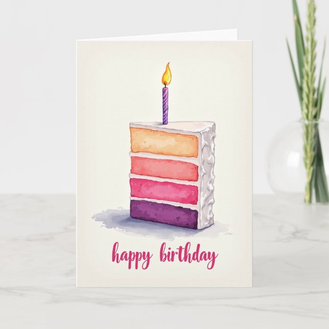 Festive Cake Celebration Card (Front)