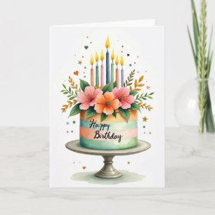 Festive Cake Floral Card