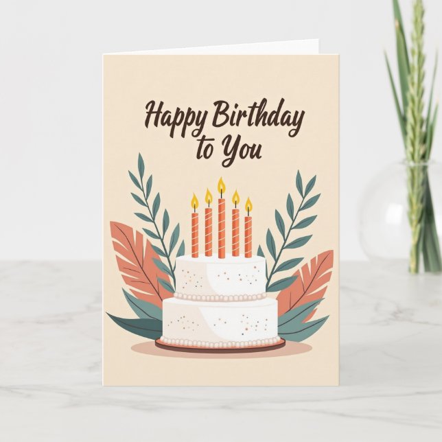 Festive Cake Illustration Card (Front)