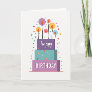 Festive Cake Lights Birthday Card
