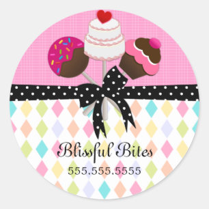 Festive Cake Pops Bakery Box Seals