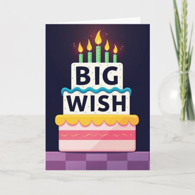 Festive Cake Wish Card (Front)