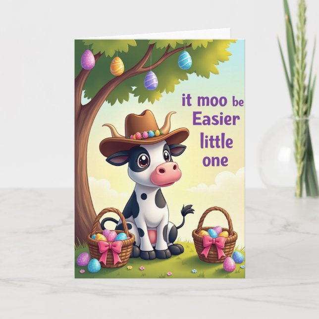 Festive Calf Springtime Card (Front)