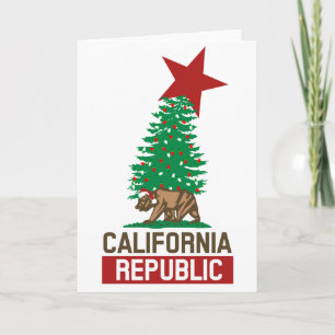 Festive California Republic for the Holidays Holiday Card