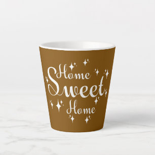 Festive Calligraphy and Stars 'Home Sweet Home' Latte Mug