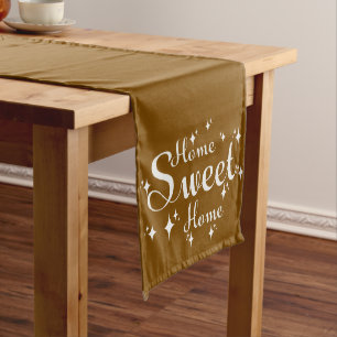 Festive Calligraphy and Stars 'Home Sweet Home' Long Table Runner