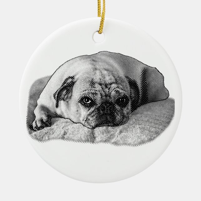 Festive Calm, Warm Memories Ceramic Ornament (Front)