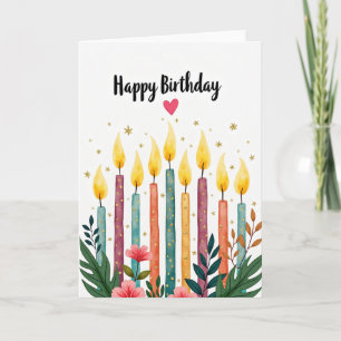 Festive Candle Illustration Card