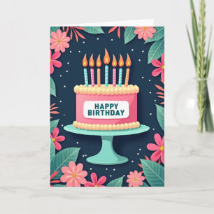 Festive Candlelit Cake Card