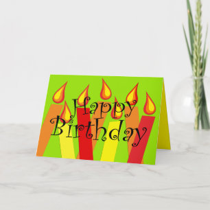 Festive Candles Fiesta Happy Birthday Card