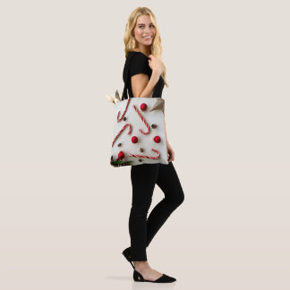 Festive Candy Cane Christmas Tote Bag 