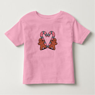 Festive Candy Cane & Gingerbread man Toddler T-Shirt