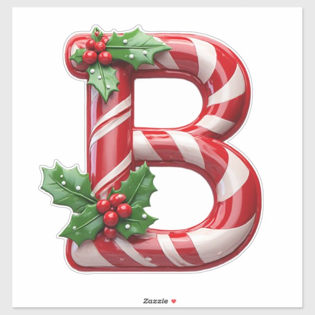 Festive Candy Cane Letter (Sheet)