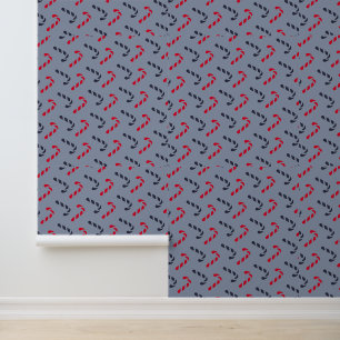 Festive Candy Cane Pattern Wallpaper