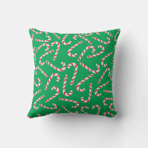 Festive candy canes cushion
