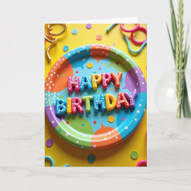 Festive Candy Letter Birthday Card (Front)