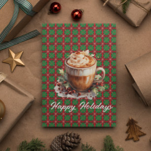 Festive Cappucinio Customisable Holiday Card