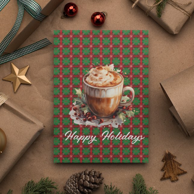 Festive Cappucinio Customisable Holiday Card (Creator Uploaded)