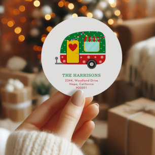Festive Caravan Custom Return Address Label 