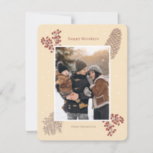 Festive card baya branch Christmas winter vintage