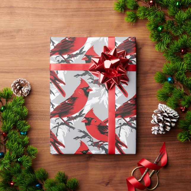 Festive Cardinal Wrapping Paper (Holiday Gift)