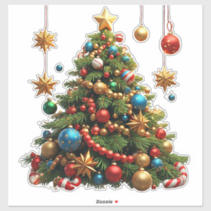 Festive Cartoon Christmas Tree