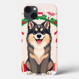 Festive Cartoon Dog iPhone 13 Case