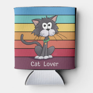 Festive Cat Lover Can Cooler