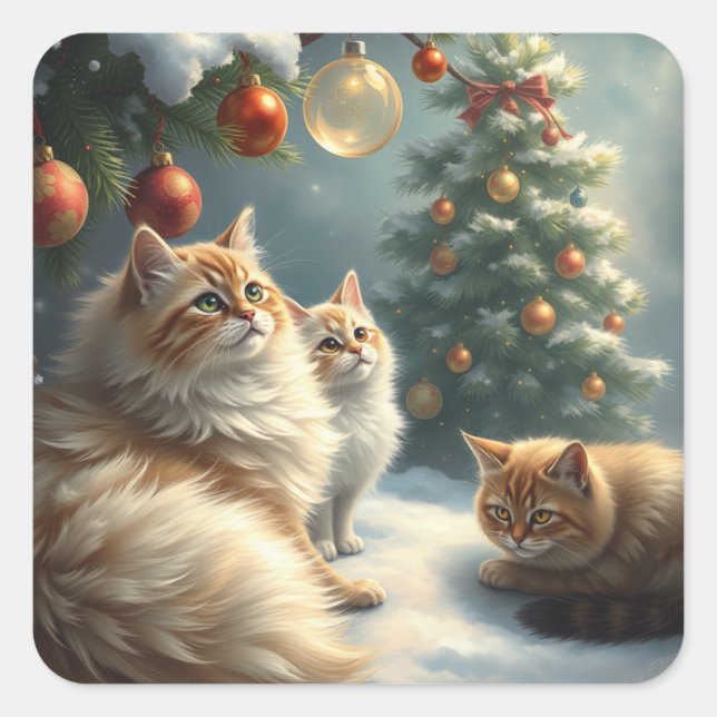 Festive Cat Stickers (Front)