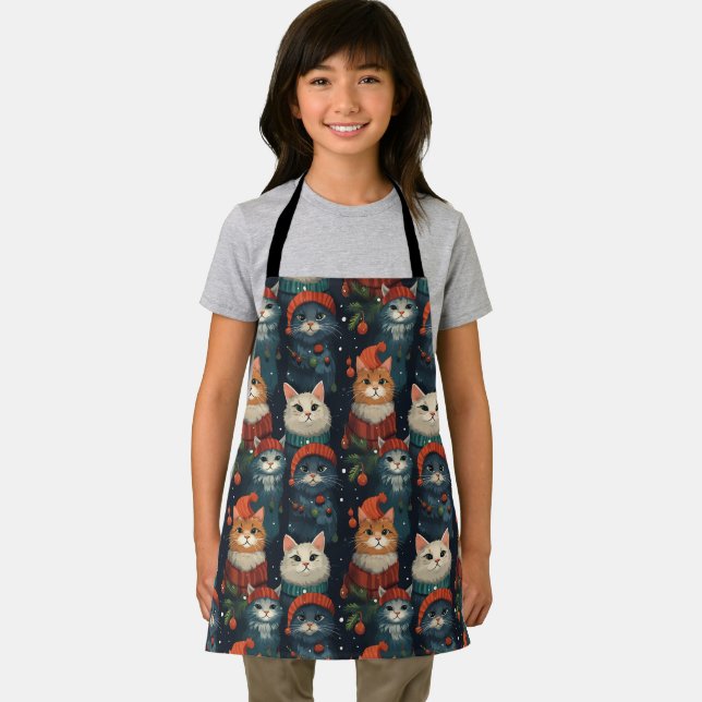 Festive Cats Holiday Apron (Insitu)