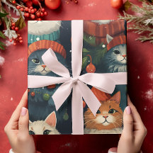 Festive Cats Holiday Wrapping Paper