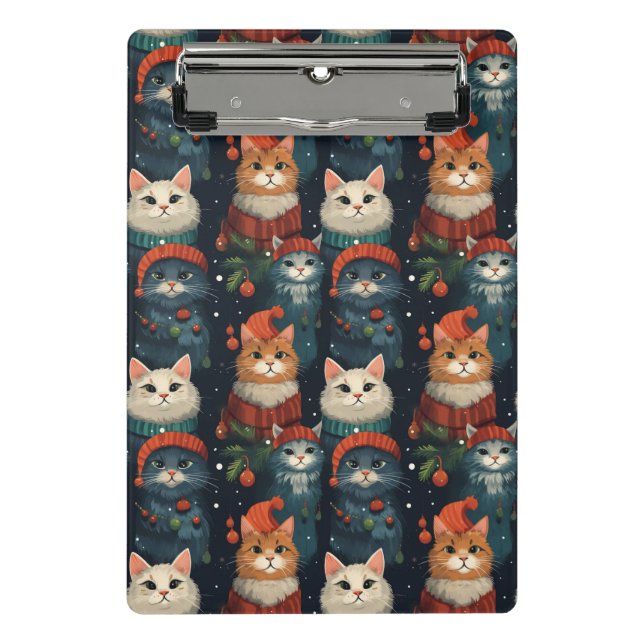 Festive Cats Mini Clipboard (Front)