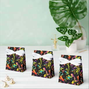 Festive Celebration Colourful Confetti Over Black Favour Box