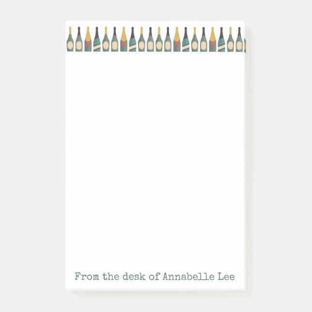 Festive Champagne Bottles Post-it Notes (Front)