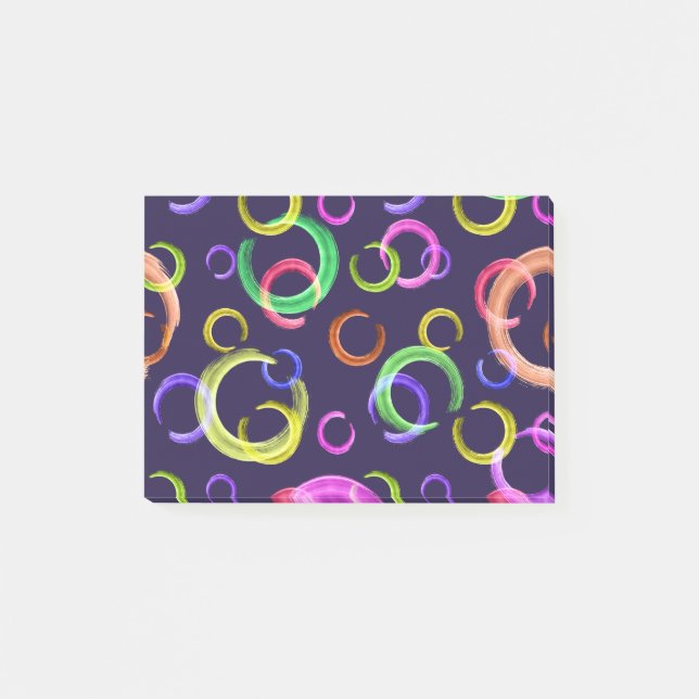 Festive, chaotic, colourful, confetti, polka dots post-it notes (Front)