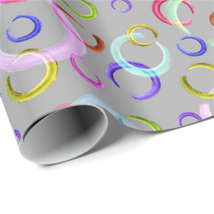 Festive, chaotic, colourful, confetti, polka dots, wrapping paper