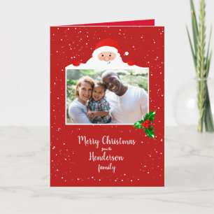 Festive Cheeky Santa - Custom Photo - Personalised Card