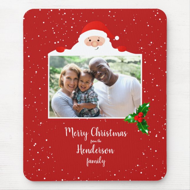 Festive Cheeky Santa - Custom Photo - Personalised Mouse Pad (Front)