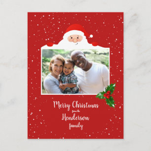 Festive Cheeky Santa - Custom Photo - Personalised Postcard