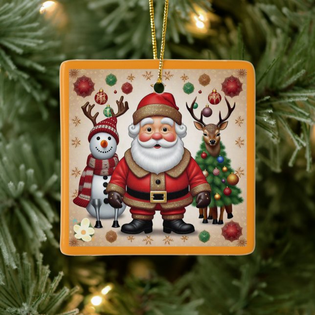 "Festive Cheer" Ceramic Ornament (Tree)