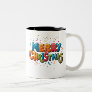 "Festive Cheer: Merry Christmas!" Two-Tone Coffee Mug
